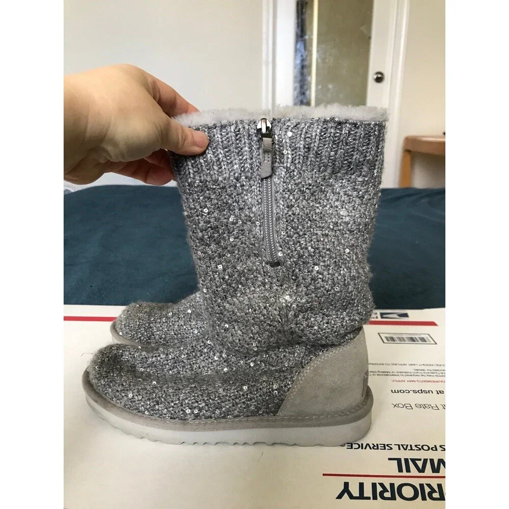 UGG Australia gray kids Sequin Boots 1104669K size 3 eu35